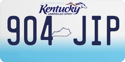 KY license plate 904JIP
