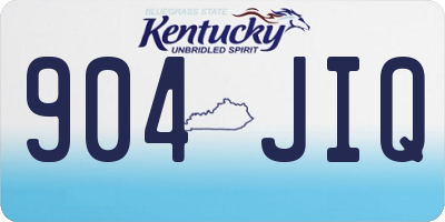KY license plate 904JIQ