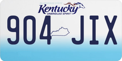 KY license plate 904JIX