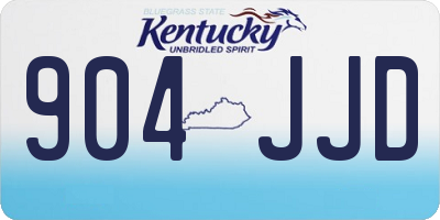 KY license plate 904JJD