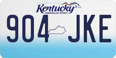 KY license plate 904JKE