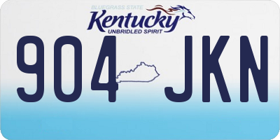 KY license plate 904JKN