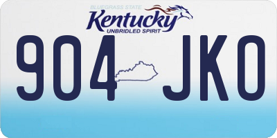 KY license plate 904JKO