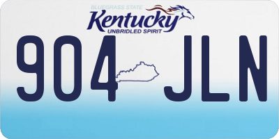 KY license plate 904JLN