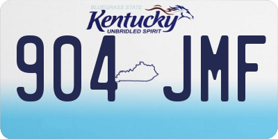 KY license plate 904JMF