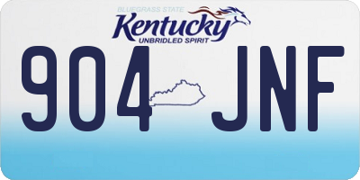 KY license plate 904JNF