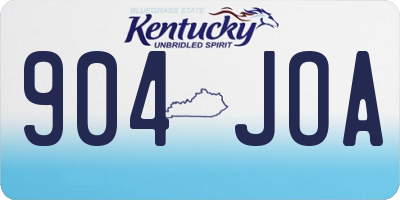 KY license plate 904JOA