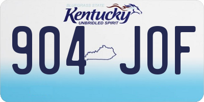 KY license plate 904JOF