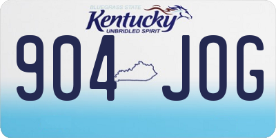 KY license plate 904JOG