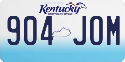 KY license plate 904JOM