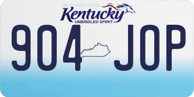 KY license plate 904JOP