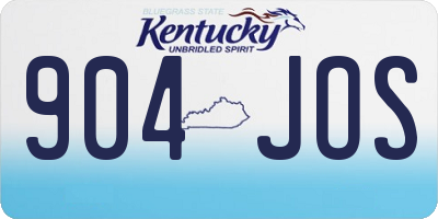 KY license plate 904JOS