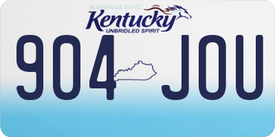 KY license plate 904JOU