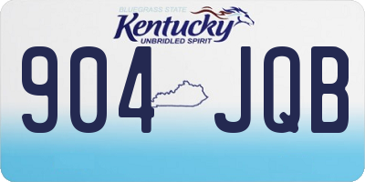 KY license plate 904JQB