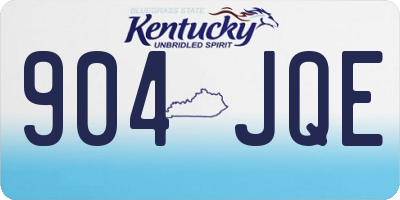 KY license plate 904JQE
