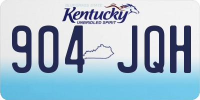KY license plate 904JQH