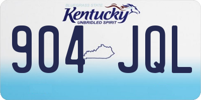 KY license plate 904JQL