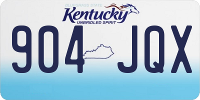 KY license plate 904JQX