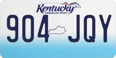 KY license plate 904JQY