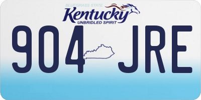 KY license plate 904JRE