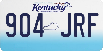 KY license plate 904JRF