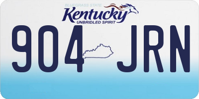 KY license plate 904JRN