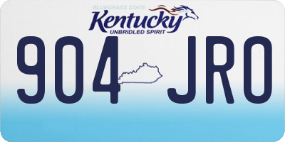 KY license plate 904JRO