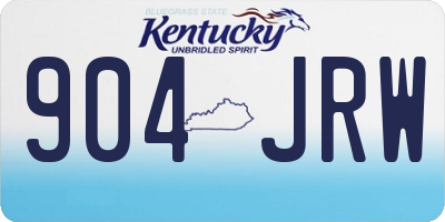 KY license plate 904JRW