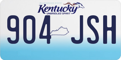 KY license plate 904JSH