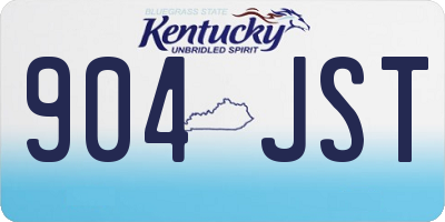KY license plate 904JST