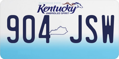 KY license plate 904JSW