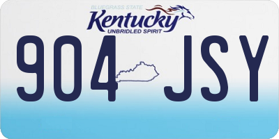 KY license plate 904JSY