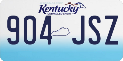 KY license plate 904JSZ