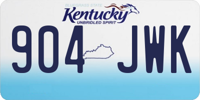 KY license plate 904JWK