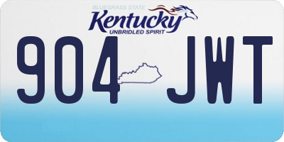 KY license plate 904JWT