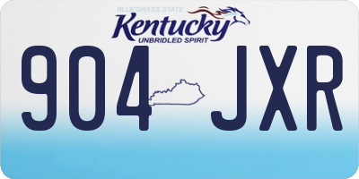 KY license plate 904JXR