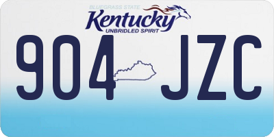KY license plate 904JZC