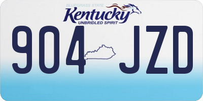 KY license plate 904JZD