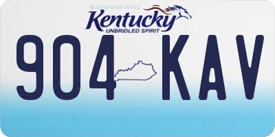 KY license plate 904KAV