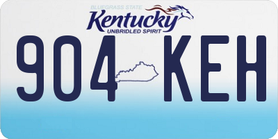 KY license plate 904KEH