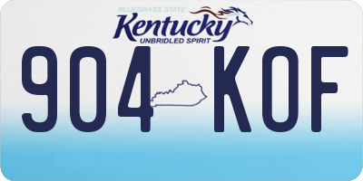 KY license plate 904KOF