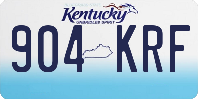 KY license plate 904KRF