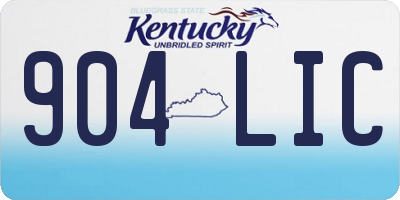 KY license plate 904LIC