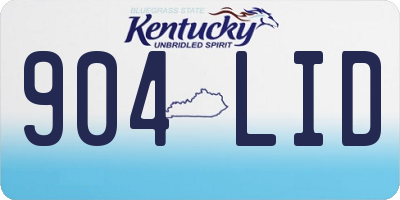 KY license plate 904LID