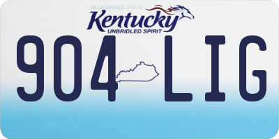KY license plate 904LIG