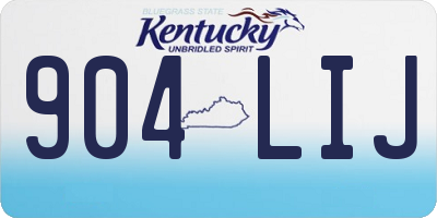 KY license plate 904LIJ