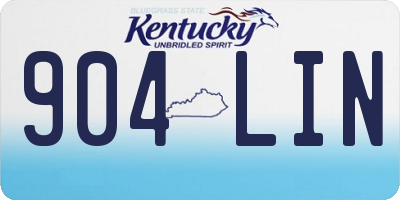 KY license plate 904LIN