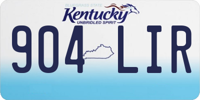 KY license plate 904LIR