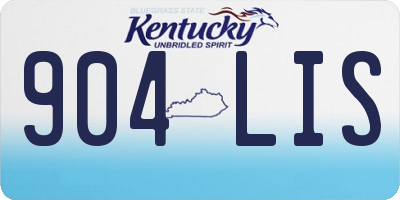 KY license plate 904LIS