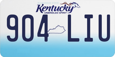 KY license plate 904LIU